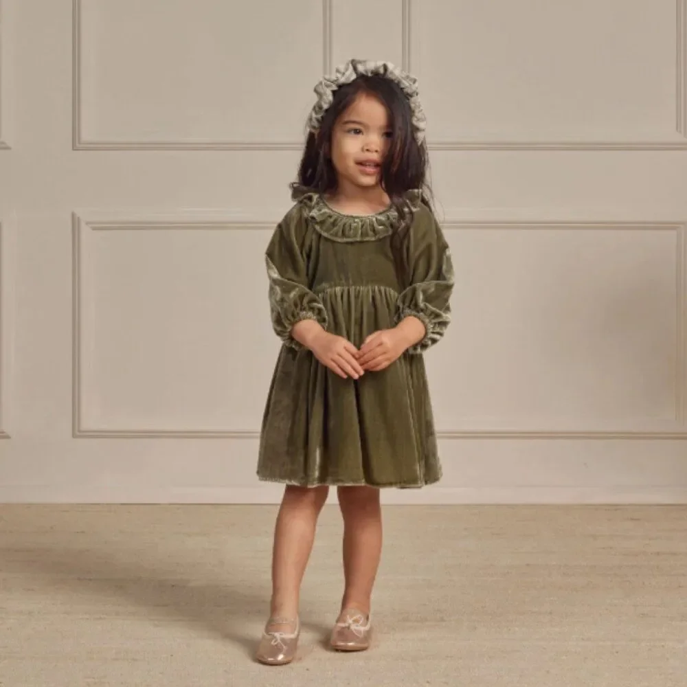 NEW! Noralee Adeline Dress with Bloomers in Pine Shimmery Green Hue Size 2